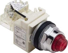 Schneider Electric - 120 V Red Lens LED Press-to-Test Indicating Light - Octagonal Lens, Screw Clamp Connector - Industrial Tool & Supply