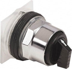 Schneider Electric - 30mm Mount Hole, 3 Position, Knob and Pushbutton Operated, Selector Switch Only - Black, Momentary (MO), without Contact Blocks, Weatherproof and Dust and Oil Resistant - Industrial Tool & Supply