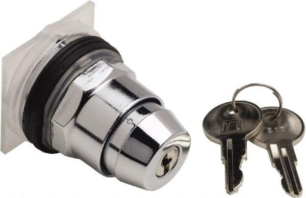 Schneider Electric - 30mm Mount Hole, 3 Position, Knob and Pushbutton Operated, Selector Switch Only - Black, Momentary (MO), without Contact Blocks, Weatherproof and Dust and Oil Resistant - Industrial Tool & Supply