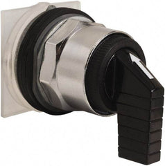 Schneider Electric - 30mm Mount Hole, 3 Position, Knob and Pushbutton Operated, Selector Switch Only - Black, Momentary (MO), without Contact Blocks, Weatherproof and Dust and Oil Resistant - Industrial Tool & Supply