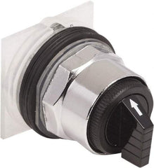 Schneider Electric - 1.18 Inch Mount Hole, 3 Position, Knob and Pushbutton Operated, Selector Switch Only - Black, Maintained (MA), without Contact Blocks, Weatherproof and Dust and Oil Resistant - Industrial Tool & Supply