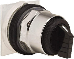 Schneider Electric - 30mm Mount Hole, 3 Position, Knob and Pushbutton Operated, Selector Switch Only - Black, Maintained (MA), without Contact Blocks, Weatherproof and Dust and Oil Resistant - Industrial Tool & Supply