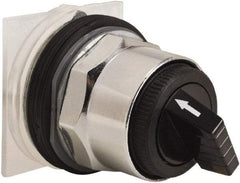 Schneider Electric - 30mm Mount Hole, 2 Position, Knob and Pushbutton Operated, Selector Switch Only - Black, Maintained (MA), without Contact Blocks, Weatherproof and Dust and Oil Resistant - Industrial Tool & Supply