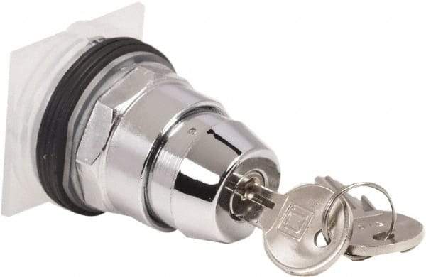 Schneider Electric - 30mm Mount Hole, 2 Position, Knob and Pushbutton Operated, Selector Switch Only - Black, Maintained (MA), without Contact Blocks, Weatherproof and Dust and Oil Resistant - Industrial Tool & Supply