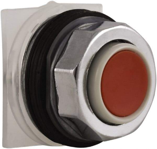 Schneider Electric - 30mm Mount Hole, Extended Straight, Pushbutton Switch Only - Round, Red Pushbutton, Momentary (MO), Weatherproof, Dust and Oil Resistant - Industrial Tool & Supply