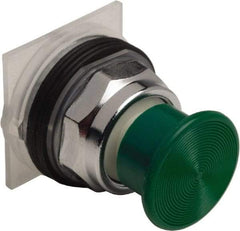 Schneider Electric - 30mm Mount Hole, Extended Straight, Pushbutton Switch Only - Green Pushbutton, Momentary (MO) - Industrial Tool & Supply