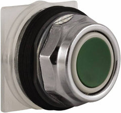 Schneider Electric - 30mm Mount Hole, Extended Straight, Pushbutton Switch Only - Green Pushbutton, Momentary (MO) - Industrial Tool & Supply