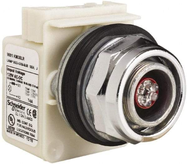 Schneider Electric - 120 V LED Indicating Light - Screw Clamp Connector - Industrial Tool & Supply