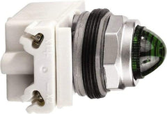 Schneider Electric - 120 V Green Lens LED Pilot Light - Round Lens, Screw Clamp Connector - Industrial Tool & Supply