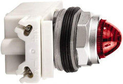 Schneider Electric - 120 V Red Lens LED Pilot Light - Round Lens, Screw Clamp Connector - Industrial Tool & Supply