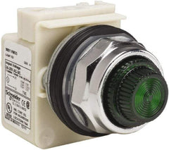 Schneider Electric - 28 V Green Lens Indicating Light - Screw Clamp Connector - Industrial Tool & Supply