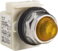 Schneider Electric - 120 VAC Amber Lens Indicating Light - Screw Clamp Connector - Industrial Tool & Supply