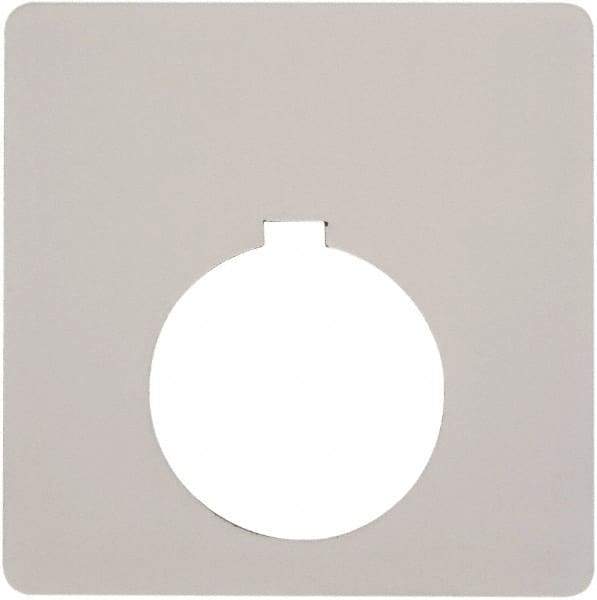 Schneider Electric - Square, Plastic Legend Plate - Blank - White Background, Black Letters, 1.2 Inch Hole Diameter, 2-1/2 Inch Square - Industrial Tool & Supply