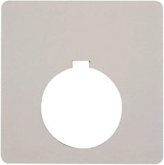Schneider Electric - Square, Plastic Legend Plate - Blank - White Background, Black Letters, 1.2 Inch Hole Diameter, 2-1/2 Inch Square - Industrial Tool & Supply
