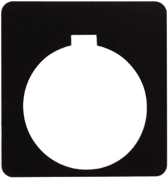 Schneider Electric - Square, Plastic Legend Plate - Blank - Black Background, White Letters, 1.2 Inch Hole Diameter, 1-3/4 Inch Square - Industrial Tool & Supply