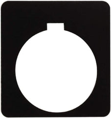 Schneider Electric - Square, Plastic Legend Plate - Blank - Black Background, White Letters, 1.2 Inch Hole Diameter, 1-3/4 Inch Square - Industrial Tool & Supply