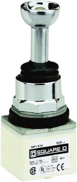 Schneider Electric - 5 Position, 80mm Long, -13 to 158°F, Octagonal Handle, Momentary (MO) Joystick Controller Switch - IP66, 30mm Mount Hole Diameter - Industrial Tool & Supply
