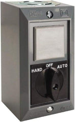 Schneider Electric - 1 Operator, Projecting Pushbutton Control Station - Auto, Hand, Off (Legend), Maintained Switch, 2NO Contact, NEMA 1 - Industrial Tool & Supply