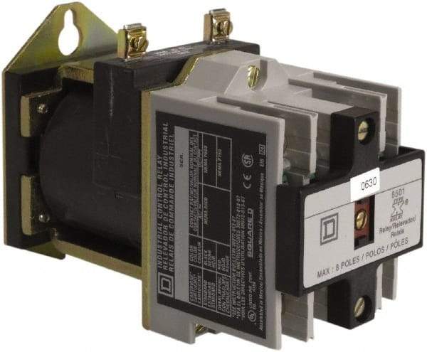 Square D - 4NO, 600 VAC Control Relay - Panel Mount - Industrial Tool & Supply