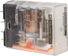Square D - Electromechanical Plug-in General Purpose Relay - 12 Amp at 240 VAC, SPDT, 24 VDC - Industrial Tool & Supply