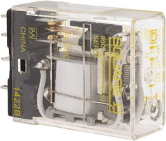 Square D - Electromechanical Plug-in General Purpose Relay - 12 Amp at 240 VAC, SPDT, 24 VDC - Industrial Tool & Supply