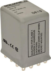 Square D - Electromechanical Plug-in General Purpose Relay - 5 Amp at 240 VAC, 4PDT, 120 VAC at 50/60 Hz - Industrial Tool & Supply