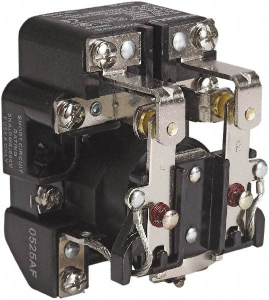 Square D - 1-1/2 hp, 10 VA Power Rating, Electromechanical Screw Clamp General Purpose Relay - 40 at 277 VAC & 5 at 600 V, DPDT, 24 VAC at 50/60 Hz, 63.6mm Wide x 58.8mm High x 79.4mm Deep - Industrial Tool & Supply