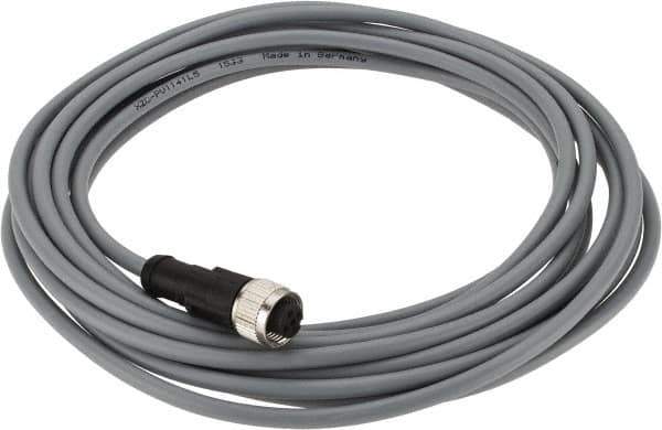 Telemecanique Sensors - 3 Amp, M12 4 Pin Female Straight Cordset Sensor and Receptacle - 250 VAC, 300 VDC, 5m Cable Length, IP67 Ingress Rating - Industrial Tool & Supply