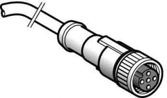 Telemecanique Sensors - 4 Amp, M12 4 Pin Female Straight Cordset Sensor and Receptacle - 250 VAC, 300 VDC, 2m Cable Length, IP67 Ingress Rating - Industrial Tool & Supply