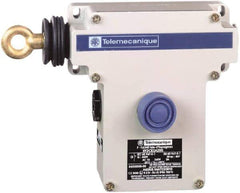 Telemecanique Sensors - 10 Amp, 2NO/2NC Configuration, Left Hand Operation, Rope Operated Limit Switch - Pushbutton Reset, Rope Pull, Pilot Light Indicator, 300 VAC - Industrial Tool & Supply