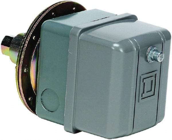 Square D - 1 NEMA Rated, DPST, 3 inHg to 8 inHg, Vacuum Switch Pressure and Level Switch - Adjustable Pressure, 480 VAC, Screw Terminal - Industrial Tool & Supply