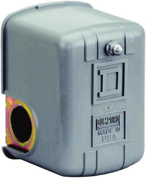 Square D - 1 and 3R NEMA Rated, 40 to 60 psi, Electromechanical Pressure and Level Switch - Adjustable Pressure, 575 VAC, L1-T1, L2-T2 Terminal, For Use with Square D Pumptrol - Industrial Tool & Supply