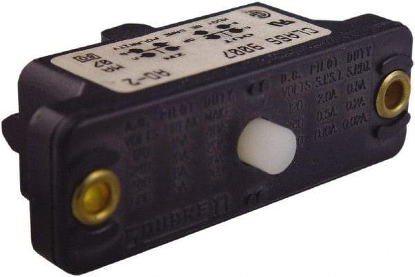 Square D - SPDT, NC/NO, 600 VAC, Screw Terminal, Plunger Actuator, General Purpose Limit Switch - 1 NEMA Rating, IP20 IPR Rating, Panel Mount, 0.88 Lb. Operating Force - Industrial Tool & Supply
