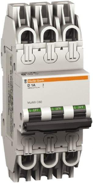 Schneider Electric - 10 Amp, 277 VAC, 3 Pole, Miniature Circuit Breaker - Thermal Magnetic Trip, 10 kA at 277 VAC Breaking Capacity, 74mm Deep x 141mm High x 54mm Wide - Industrial Tool & Supply