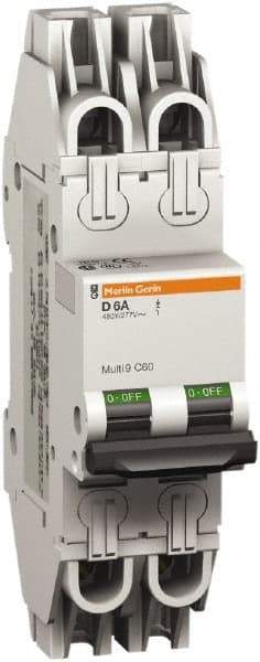 Schneider Electric - 10 Amp, 277 VAC, 2 Pole, Miniature Circuit Breaker - Thermal Magnetic Trip, 10 kA at 277 VAC Breaking Capacity, 74mm Deep x 141mm High x 36mm Wide - Industrial Tool & Supply