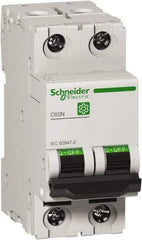 Schneider Electric - 10 Amp, 440 VAC, 2 Pole, DIN Rail Mounted Miniature Circuit Breaker - Magnetic Trip, Multiple Breaking Capacity Ratings, 18-4 AWG, 76mm Deep x 81mm High x 36mm Wide - Industrial Tool & Supply