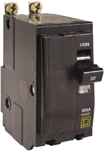 Square D - 30 Amp, 240 VAC, 2 Pole, Bolt On Miniature Circuit Breaker - 14-8 AWG - Industrial Tool & Supply