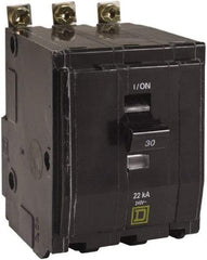 Square D - 30 Amp, 240 VAC, 3 Pole, Bolt On Miniature Circuit Breaker - 14-8 AWG - Industrial Tool & Supply
