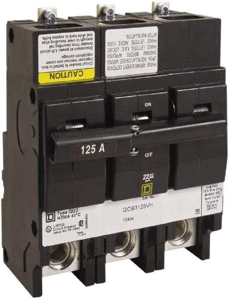 Square D - 100 Amp, 240 VAC, 3 Pole, Bolt On Miniature Circuit Breaker - 4-2/0 AWG - Industrial Tool & Supply
