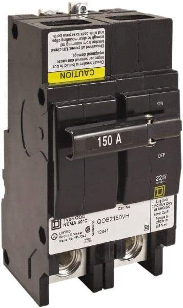 Square D - 60 Amp, 240 VAC, 2 Pole, Bolt On Miniature Circuit Breaker - 8-2 AWG - Industrial Tool & Supply