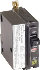Square D - 20 Amp, 240 VAC, 1 Pole, Bolt On Miniature Circuit Breaker - 14-8 AWG - Industrial Tool & Supply
