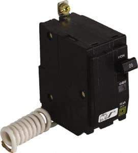 Square D - 15 Amp, 120 VAC, 2 Pole, Bolt On Miniature Circuit Breaker - 14-8 AWG - Industrial Tool & Supply