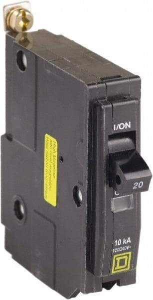 Square D - 20 Amp, 120 VAC, 1 Pole, Bolt On Miniature Circuit Breaker - 14-8 AWG - Industrial Tool & Supply