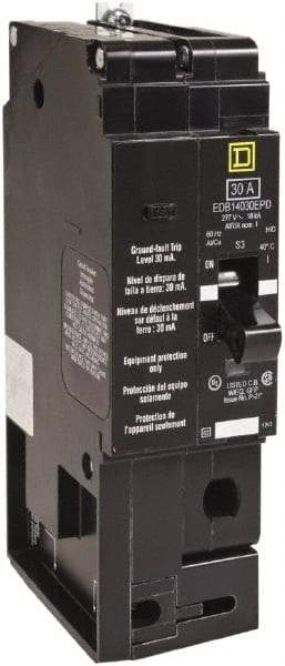 Square D - 30 Amp, 277 VAC, 1 Pole, Panel Mount Molded Case Circuit Breaker - Thermal Magnetic Trip, 12-4 (Aluminum), 14-6 (Copper) AWG, 4.05 Inch Deep x 5.66 Inch High x 0.98 Inch Wide - Industrial Tool & Supply