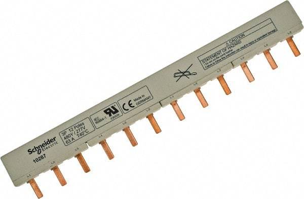 Schneider Electric - 63 Amp Circuit Breaker Combination Busbar - 10-3 AWG, Use with C60 Comb Busbars, N40 Comb Busbars - Industrial Tool & Supply