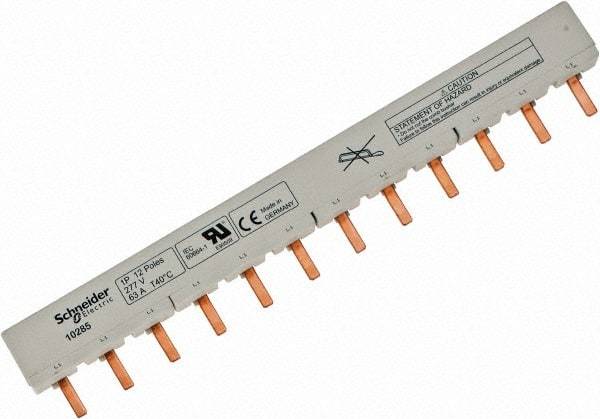 Schneider Electric - 65 Amp Circuit Breaker Combination Busbar - 10-3 AWG, Use with C60 Comb Busbars, N40 Comb Busbars - Industrial Tool & Supply