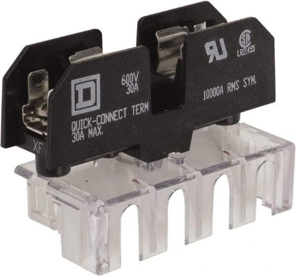 Square D - 1 Pole, 120 Volt, Fuse Block - 1/4 Inch Diameter x 1-1/4 Inch Fuse Length - Industrial Tool & Supply