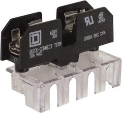 Square D - 1 Pole, 120 Volt, Fuse Block - 1/4 Inch Diameter x 1-1/4 Inch Fuse Length - Industrial Tool & Supply