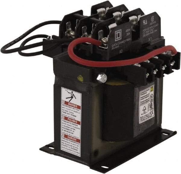 Square D - 1 Phase, 300 VA, Top Mount Fuse Block Control Transformer - Industrial Tool & Supply