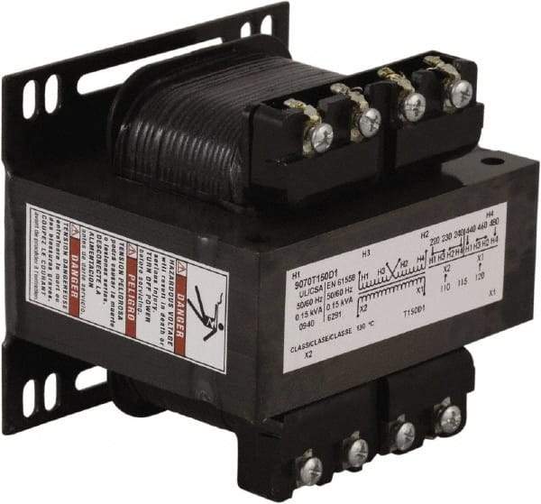 Square D - 150 VA, Control Transformer - 3.59 Inch Deep - Industrial Tool & Supply
